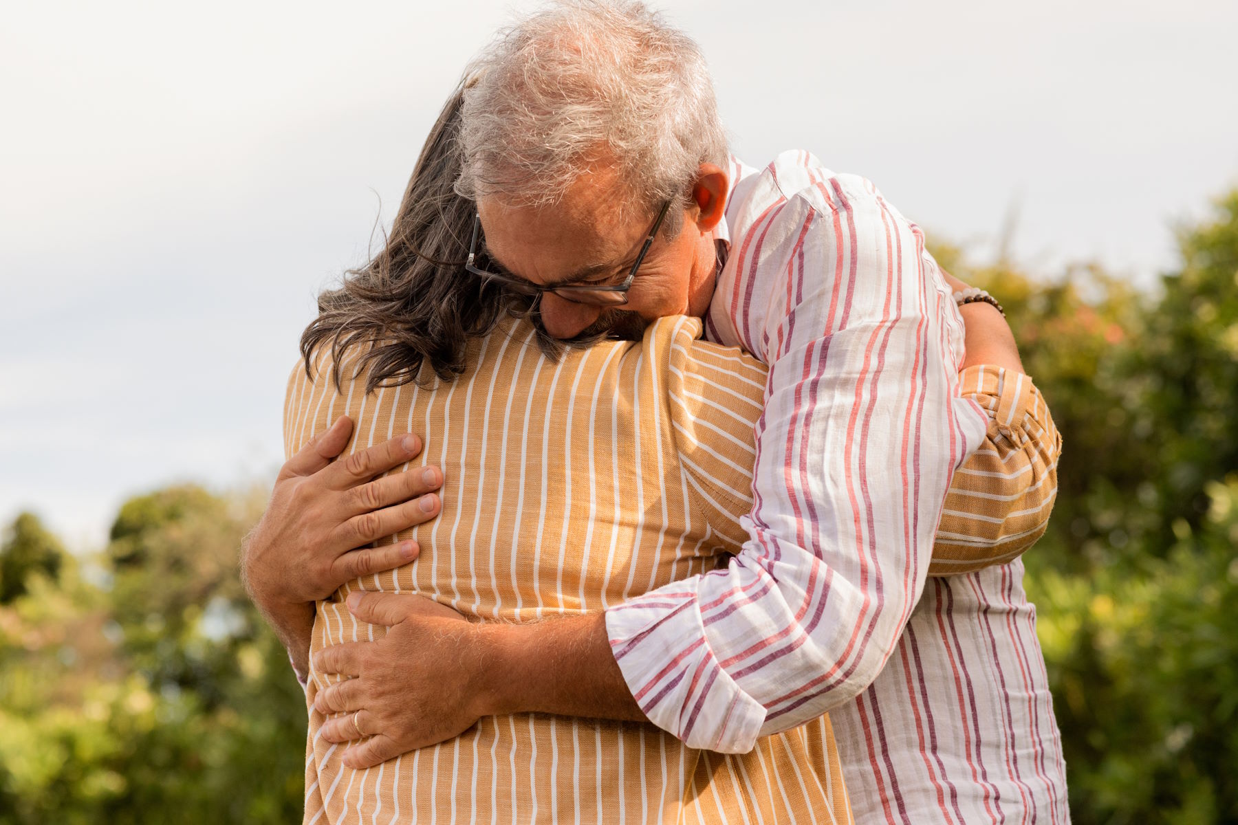 Elderly Couple Embracing